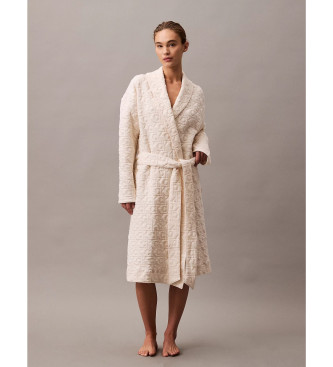 Calvin Klein Quilted bathrobe with beige logo