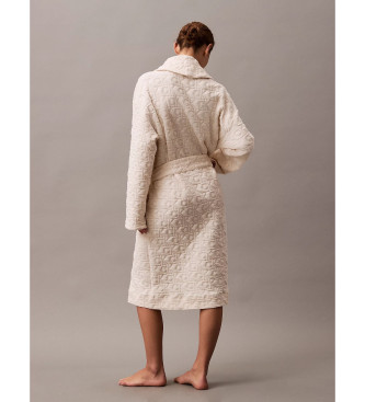 Calvin Klein Quilted bathrobe with beige logo