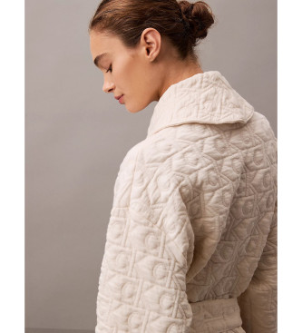 Calvin Klein Quilted bathrobe with beige logo