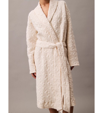 Calvin Klein Quilted bathrobe with beige logo