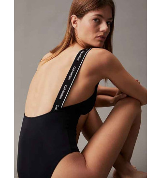 Calvin Klein Kostium kąpielowy z odkrytymi plecami Meta Legacy czarny