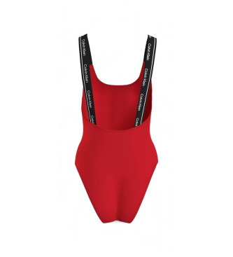 Calvin Klein Roter Badeanzug mit offenem Rcken