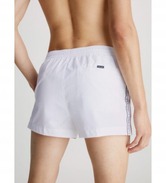 Calvin Klein Short de bain avec cordon de serrage - Logo Tape blanc