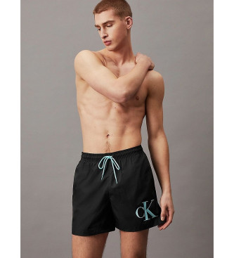 Calvin Klein Costume da bagno di media lunghezza con monogramma nero con coulisse