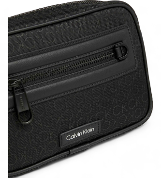 Calvin Klein Žakardna torba za na ramo z logotipom črna