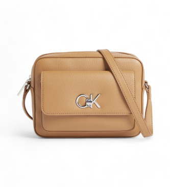 Calvin Klein Braune Umhngetasche mit Frontklappe