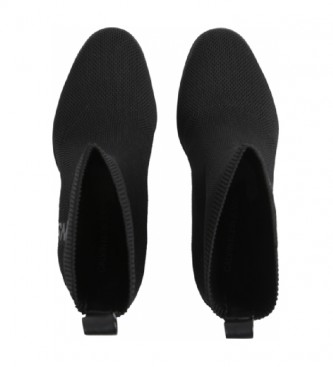 Calvin Klein Bottines noires à talon bloc - Hauteur du talon : 9 cm