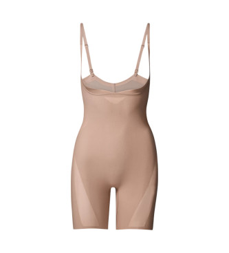 Calvin Klein Shapewear bodysuit med ppen halsringning - Stay Put Mesh beige