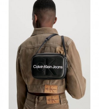 Calvin Klein Jeans Bolso bandolera con logotipo negro - 13x18x7cm-