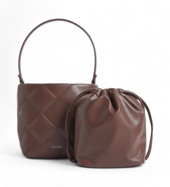 Calvin Klein 2 in 1 brown quilted bag bag