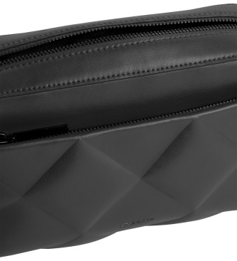 Calvin Klein Polstret skuldertaske med flap, sort