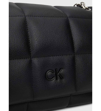 Calvin Klein Bolso de hombro convertible acolchado negro