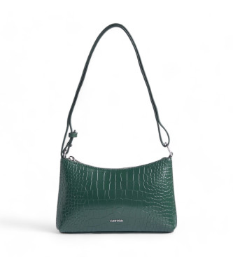 Calvin Klein Bandolera convertible de piel de cocodrilo verde