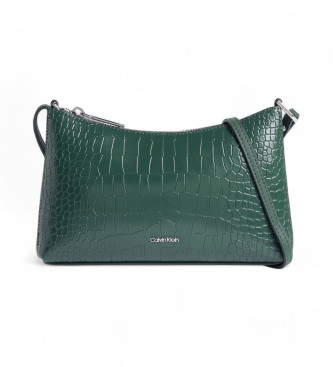 Calvin Klein Bandolera convertible de piel de cocodrilo verde