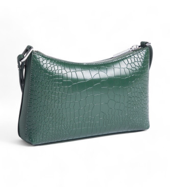 Calvin Klein Bandolera convertible de piel de cocodrilo verde