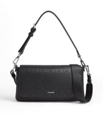 Calvin Klein Bolso monograma Shoulder negro