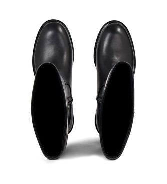 Calvin Klein Bottes basiques en cuir noir