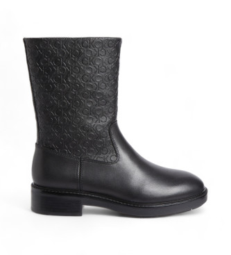 Calvin Klein Bottines basses en cuir noir