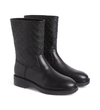 Calvin Klein Bottines basses en cuir noir