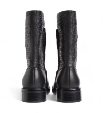 Calvin Klein Bottines basses en cuir noir