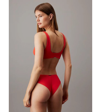 Calvin Klein Strukturierte Twist-Bikinihose rot