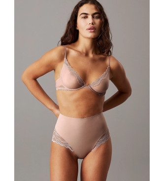 Calvin Klein Calcinha Shapewear - Sensual Stretch Lace bege