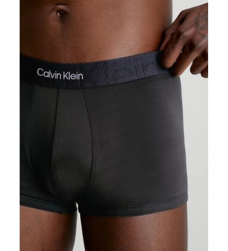 Calvin Klein Spodnie z niskim stanem - Embossed Icon czarne