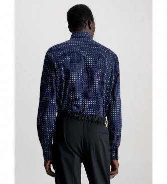 Calvin Klein Poplin skjorta med smal passform marinbl
