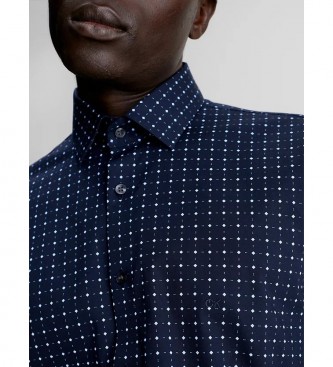 Calvin Klein Poplin skjorta med smal passform marinbl