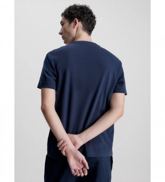 Calvin Klein Camiseta de algodn con logo pequeo marino