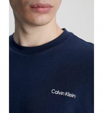 Calvin Klein T-shirt de algodo com um pequeno logtipo da marinha