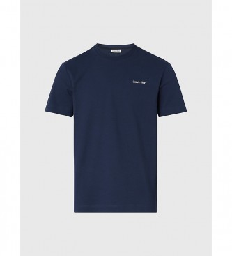 Calvin Klein Camiseta de algodn con logo pequeo marino