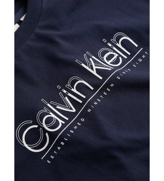 Calvin Klein T-shirt med dobbelt navy-logo