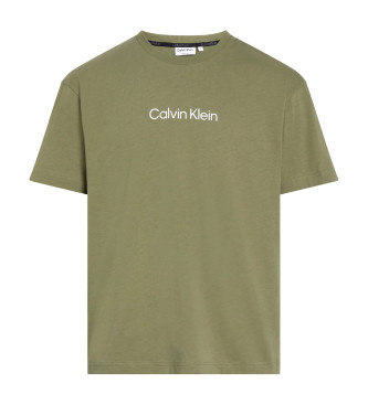 Calvin Klein T-shirt In Cotone Con Logo Verde