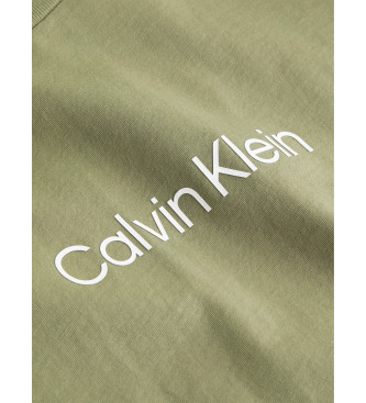 Calvin Klein T-shirt In Cotone Con Logo Verde