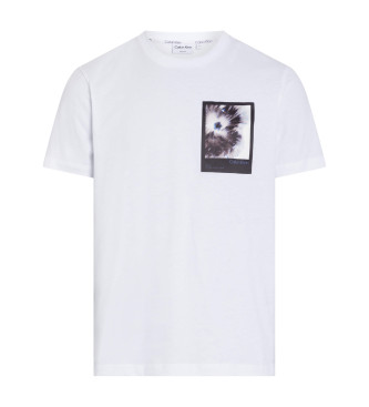 Calvin Klein Koszulka z grafiką kwiatów w ramce, biała