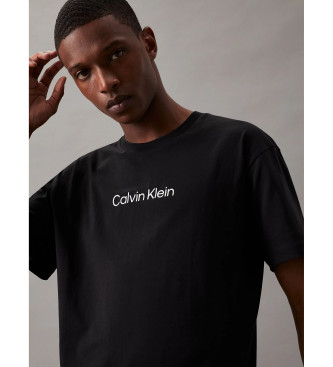 Calvin Klein T-shirt nera con logo dell'eroe