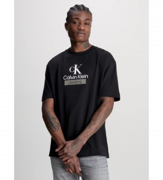 Calvin Klein T-shirt relaxada com logtipo preto
