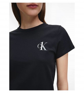 Calvin Klein T-shirt girocollo nera a maniche corte