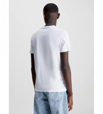 Calvin Klein Jeans T-shirt monogramme et poche blanc