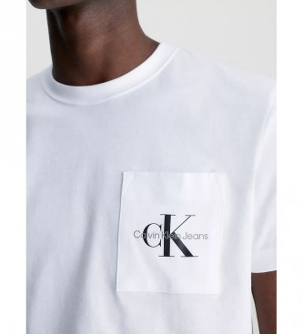 Calvin Klein Jeans T-shirt monogramma bianca con taschino