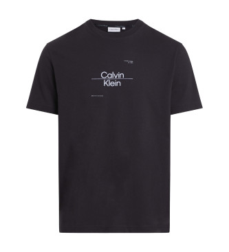 Calvin Klein T-shirt com logtipo Optic Line preto