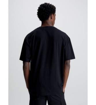 Calvin Klein T-shirt color block rilassata nera