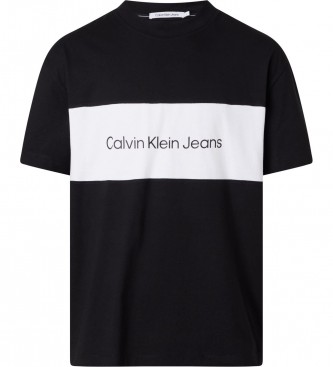 Calvin Klein T-shirt color block rilassata nera