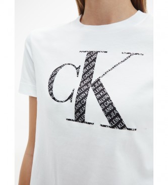 Calvin Klein T-shirt branca com cola acetinada