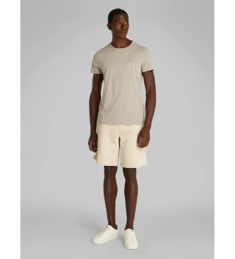 Calvin Klein Beigefarbenes T-Shirt mit schmaler Passform