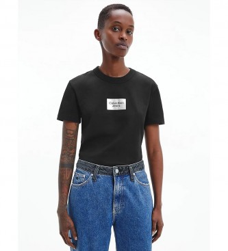 Calvin Klein Jeans T-Shirt de Algodão Orgânico Slim Fit preto