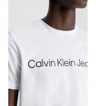 Calvin Klein Jeans Majica Slim Logo bela