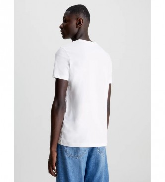 Calvin Klein Jeans Majica Slim Logo bela