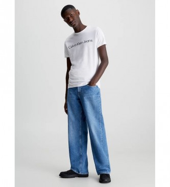 Calvin Klein Jeans T-shirt sottile con logo bianca